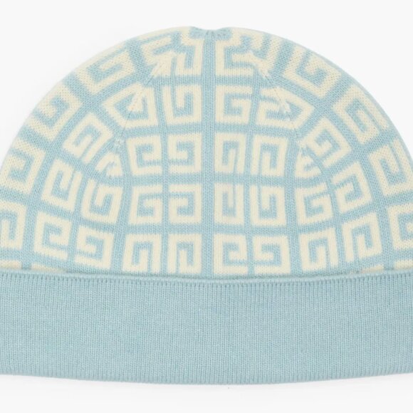 Givenchy Double Face Knit Beanie sky blue main image 4